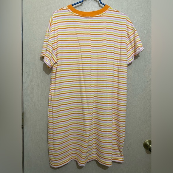 ☀️ Orange Striped T-Shirt Dress - Time and Tru - Size XL - Picture 2 of 4